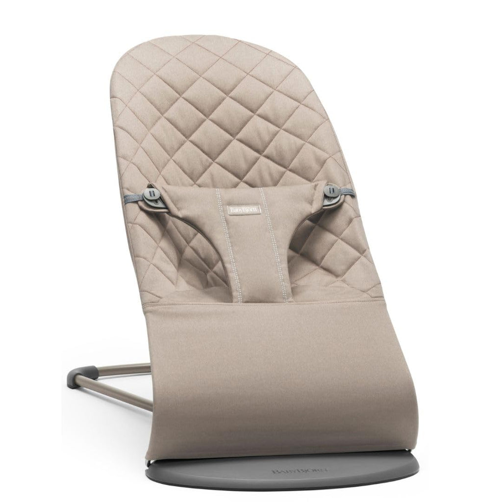 Babywippe Bliss ergonomisch 3,5–13 kg Sandgrau klassische Steppung natürliches Schaukeln 0–2 Jahre Stoff