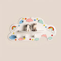 Porte-clés Arc-en-ciel Nuage Lunatique Portrait d'Animal 3D Chien Chat Crochet Mural Peint à la Main Céramique