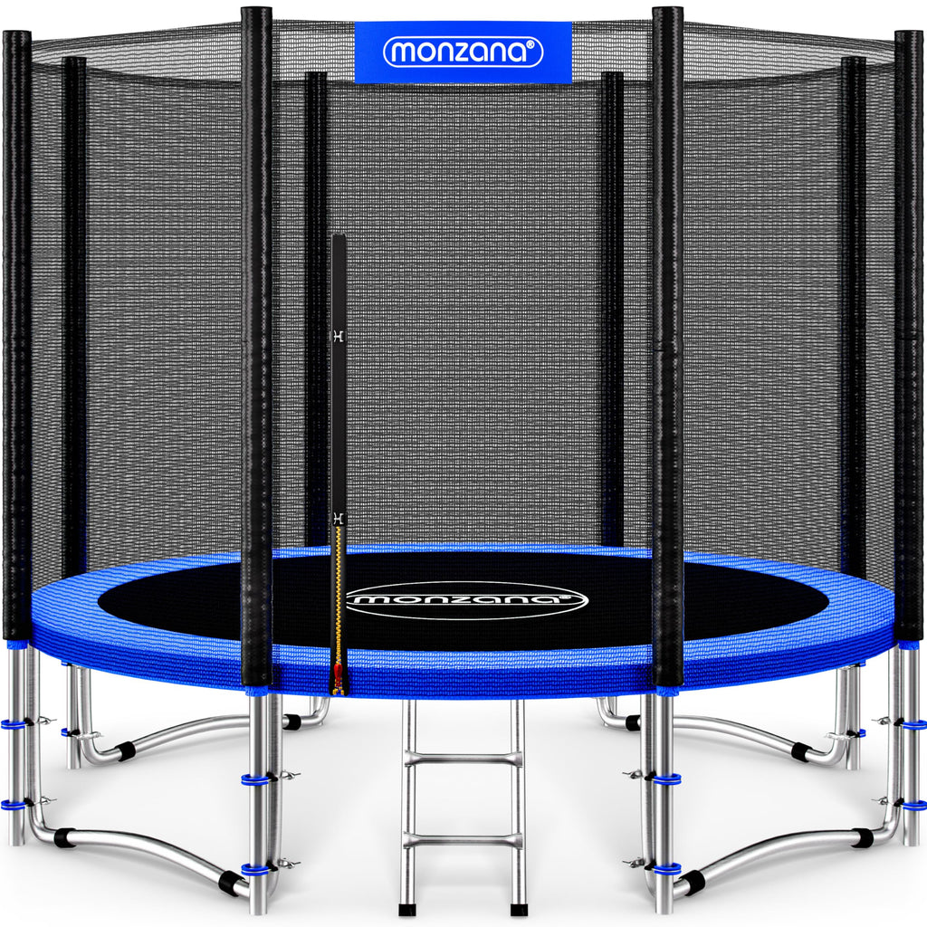 Trampolin Ø 305 cm Komplettset mit Sicherheitsnetz, Leiter und Randabdeckung, TÜV SÜD GS zertifiziert