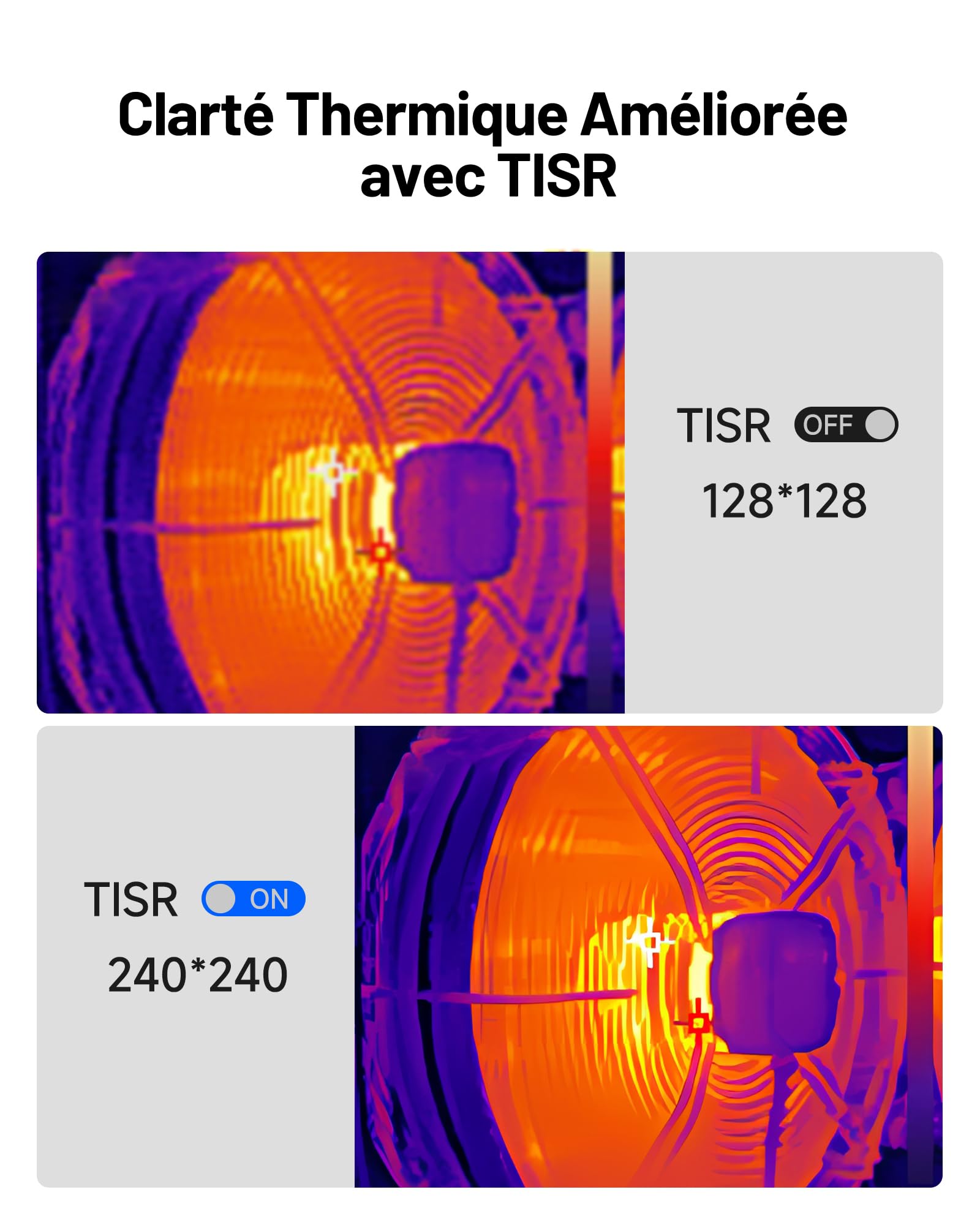 Caméra thermique infrarouge TC004 Mini 240x240 résolution IR avec mesure précise 25Hz batterie Lithium-ion
