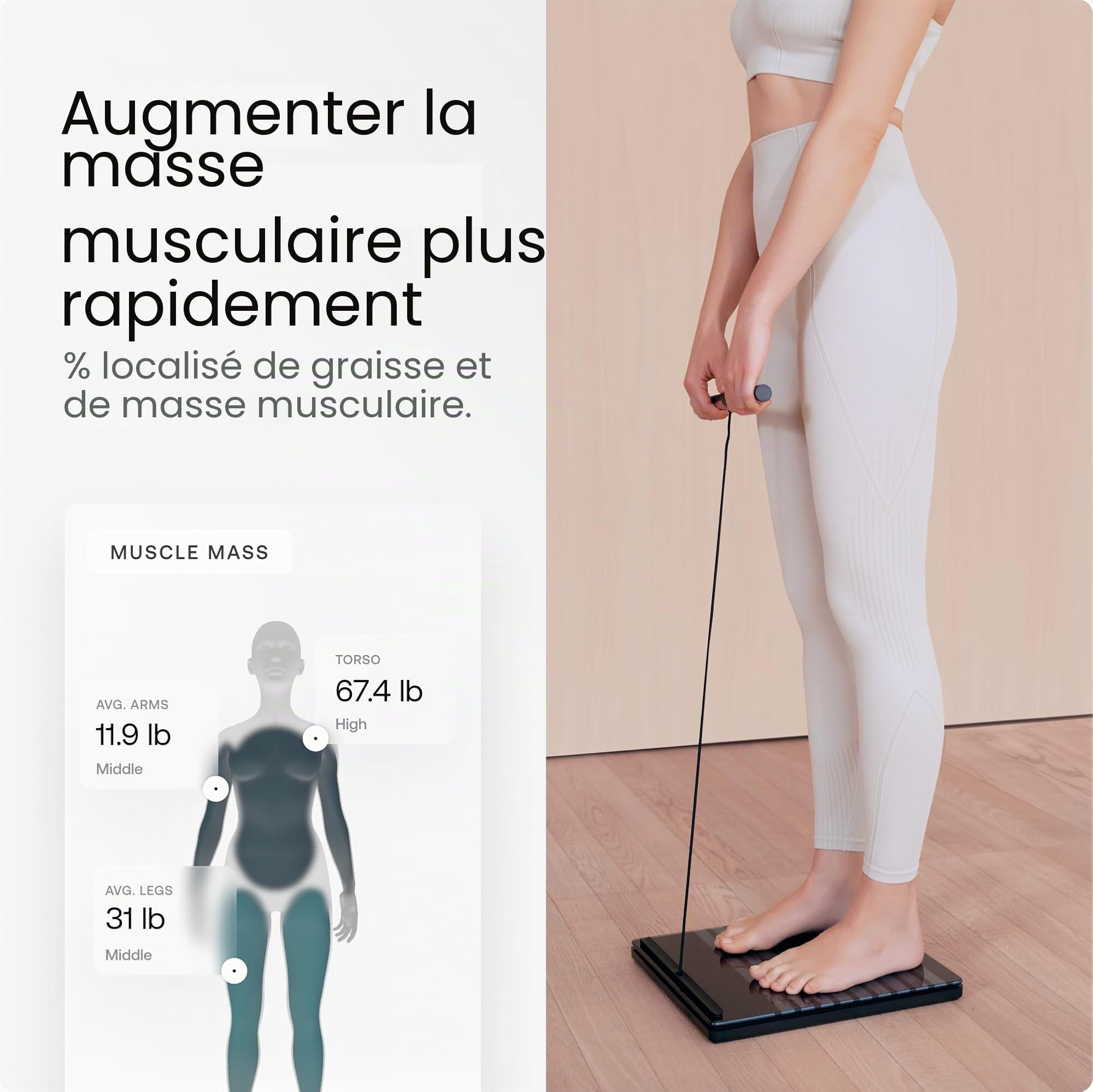 Balance connectée Body Scan BIA segmentaire ECG 6 dérivations WiFi Bluetooth analyse corporelle