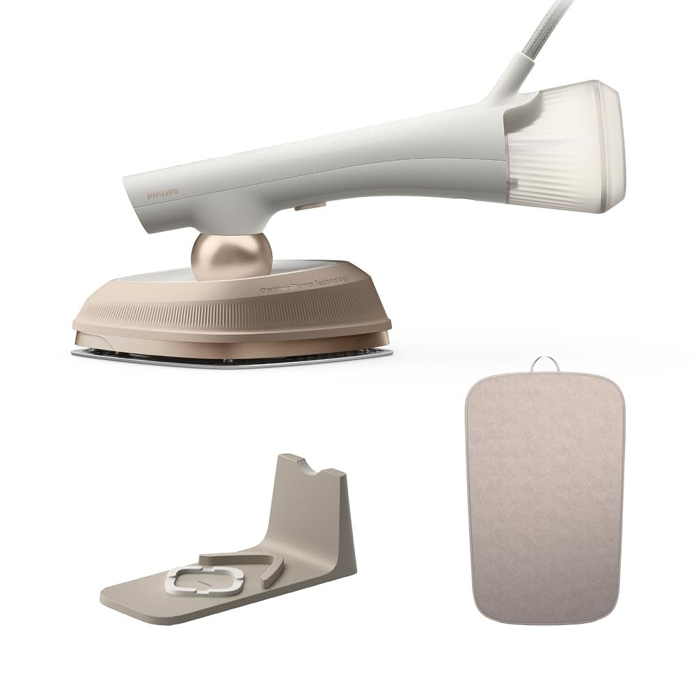 2-in-1 Bügeleisen und Dampfbürste OneTurn, 1800 W, mit StyleMat und hitzebeständigem Dock, weiß