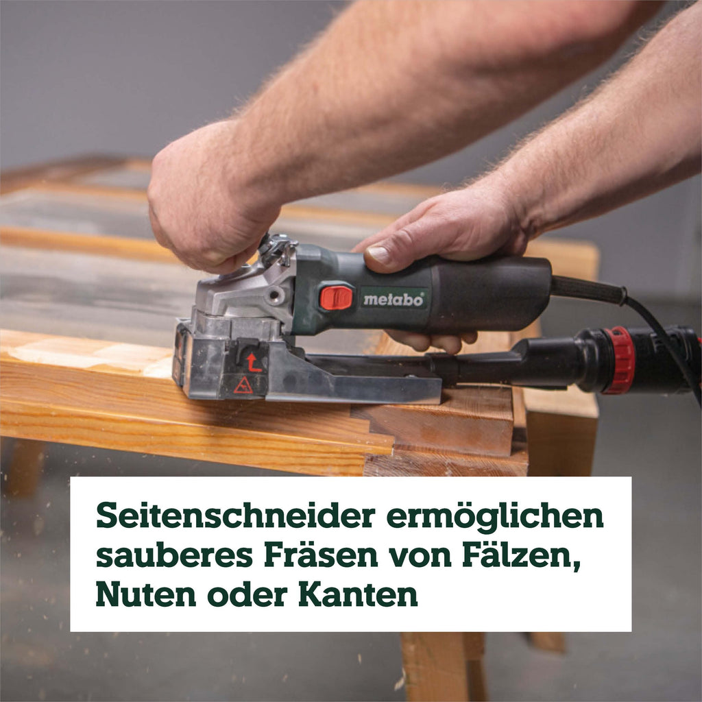 Lackfräse zum Entfernen von Farben und Lacken, 850 W, 4 m Kabel, mit 4 Hartmetallklingen und metaBOX 145
