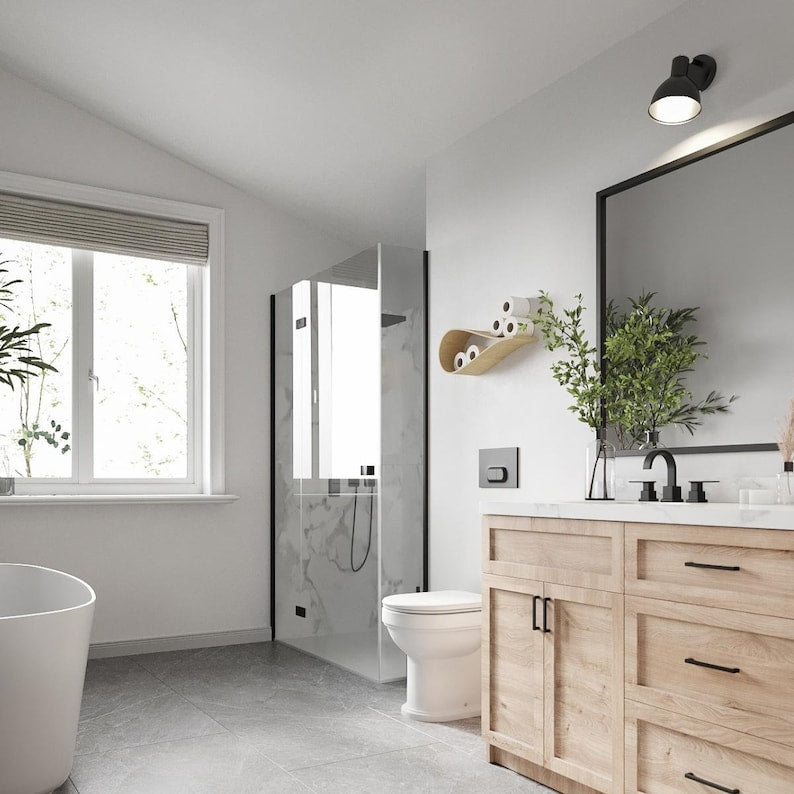 Porte-papier hygiénique mural en bois, étagère de rangement flottante pour plusieurs rouleaux