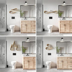 Porte-papier hygiénique mural en bois, étagère de rangement flottante pour plusieurs rouleaux