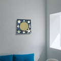Miroir mural nautique avec coquillages en bois et plâtre, 25 cm, décoration côtière