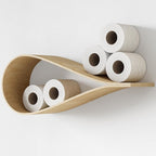 Porte-papier hygiénique mural en bois, étagère de rangement flottante pour plusieurs rouleaux