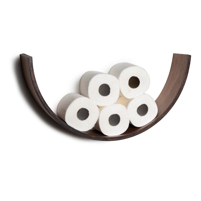 Porte-papier toilette mural en bois chêne avec étagère, 50x24x11 cm, 500g, 6 coloris