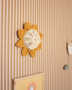 Grande fleur tournesol en rotin Ø22 cm – Décoration murale