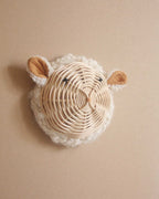 Trophée mouton en rotin - Décoration murale 13 cm