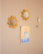 Grande fleur tournesol en rotin Ø22 cm – Décoration murale