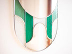 Miroir moderne style art déco en vitrail vert 43x27 cm