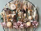 Cercle de Fleurs Sauvages Préservées et Séchées – Décoration Murale Bohème Rustique