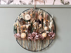 Cercle de Fleurs Sauvages Préservées et Séchées – Décoration Murale Bohème Rustique