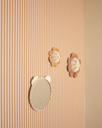 Grande fleur capucine en rotin et coton pour décoration murale 21 cm