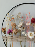 Anneau ressort en métal noir blanc or 20-30 cm | Décoration de fenêtre ou porte pour fleurs séchées