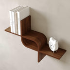 Étagère Murale Géométrique en Bois Naturel, 65x40x15 cm, Contreplaqué de Bouleau, Capacité 5 kg