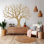 Sticker mural arbre hiver, grand arbre sans feuilles, décoration murale bohème, vinyle neutre
