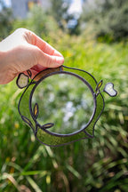 Petit Miroir Vertical en Vitrail Tiffany, 6 po., Motif Floral en Verre Fusionné