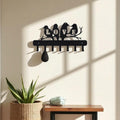 Porte-clés mural en métal oiseau noir mat, crochet décoratif pour entrée, cuisine