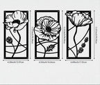 Décoration murale métal triple feuille de lotus, art mural moderne noir mat/or/bronze