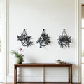 Lot de 3 jardinières murales en métal, pots de fleurs suspendus, décoration intérieure/extérieure, noir mat ou bronze rustique