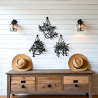 Lot de 3 jardinières murales en métal, pots de fleurs suspendus, décoration intérieure/extérieure, noir mat ou bronze rustique