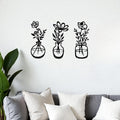 Vase mural en métal, décoration murale en fer, art mural vase de fleurs rustique, décoration d'intérieur pour salon ou entrée