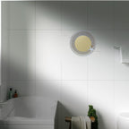 Miroir rond artisanal en bois naturel de style côtier avec étoile de mer, décoration nautique 39 cm