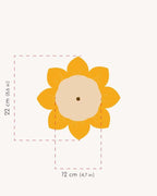 Grande fleur tournesol en rotin Ø22 cm – Décoration murale