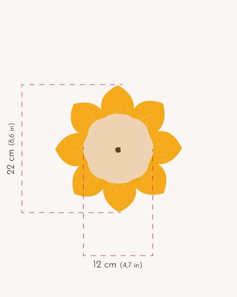 Grande fleur tournesol en rotin Ø22 cm – Décoration murale