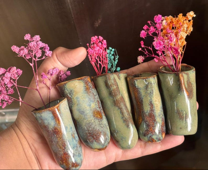 Vase magnétique suspendu en céramique, 8-9 cm, aimanté pour réfrigérateur