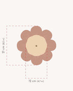 Grande fleur capucine en rotin et coton pour décoration murale 21 cm