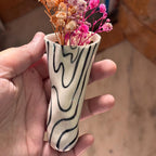 Vase mural en céramique à rayures ondulées 13-14 cm pour plantes succulentes
