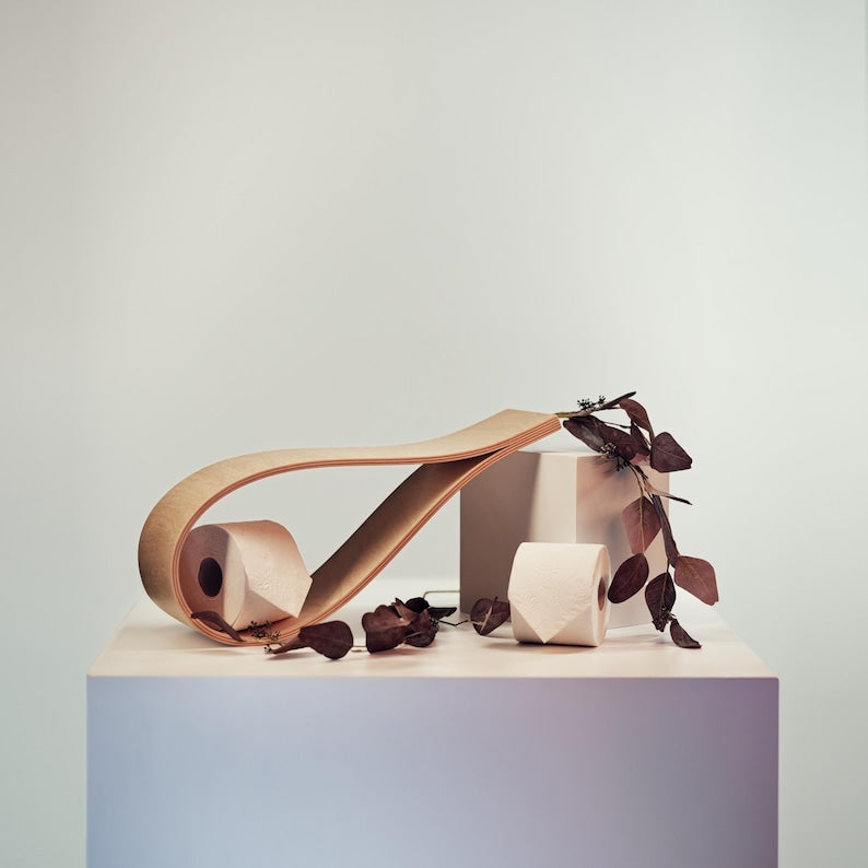Porte-papier hygiénique mural en bois, étagère de rangement flottante pour plusieurs rouleaux