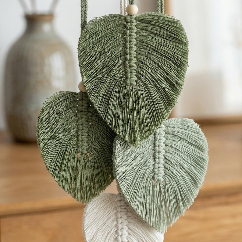 Étagère murale bohème en macramé, décoration murale tissée avec étagère en bois, organisateur rustique pour salon
