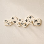 Crochet mural en céramique à pois noeud ondulé crème, 27 cm, 4 crochets, organisateur d'entrée