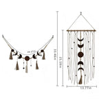 Suspension murale en macramé en forme de lune – Tenture bohème croissant de lune avec franges en coton