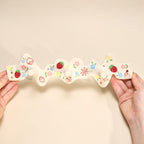 Crochet mural en céramique crème avec fraises, 5 patères, porte-clés organisateur d'entrée