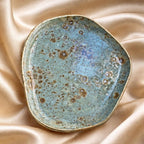 Ensemble de médaillons muraux en céramique bleue – Décor mural doré fait main