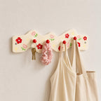 Porte-manteau mural céramique floral rouge 27 cm