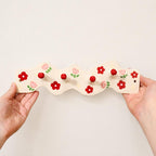 Porte-manteau mural céramique floral rouge 27 cm