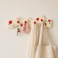Porte-manteau mural céramique floral rouge 27 cm