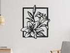 Décoration murale florale lys en bois Art mural botanique