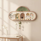 Range-mural en bois à motifs floraux avec crochets