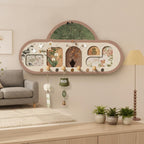 Range-mural en bois à motifs floraux avec crochets