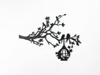 Décoration murale 3D branche d'hirondelle en bois