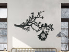Décoration murale 3D branche d'hirondelle en bois