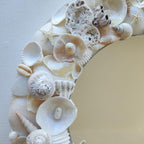 Miroir rond coquillage blanc style bord de mer 27 cm