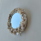 Miroir rond coquillage blanc style bord de mer 27 cm